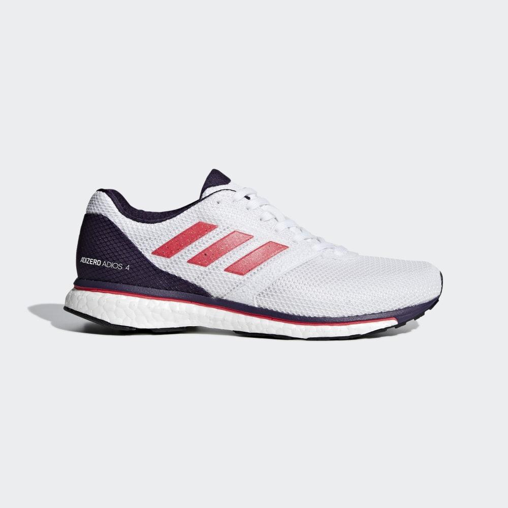 Adidas Women's Adizero Adios 4 Running Shoes White/Red/Purple Ireland B37375